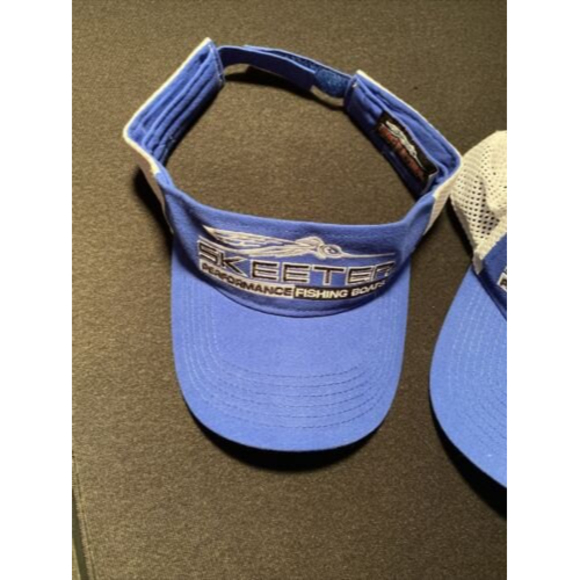 Skeeter Hat And Visor Performance Fishing Boats Blue White Mesh Back Adj Cap - Picture 7 of 7
